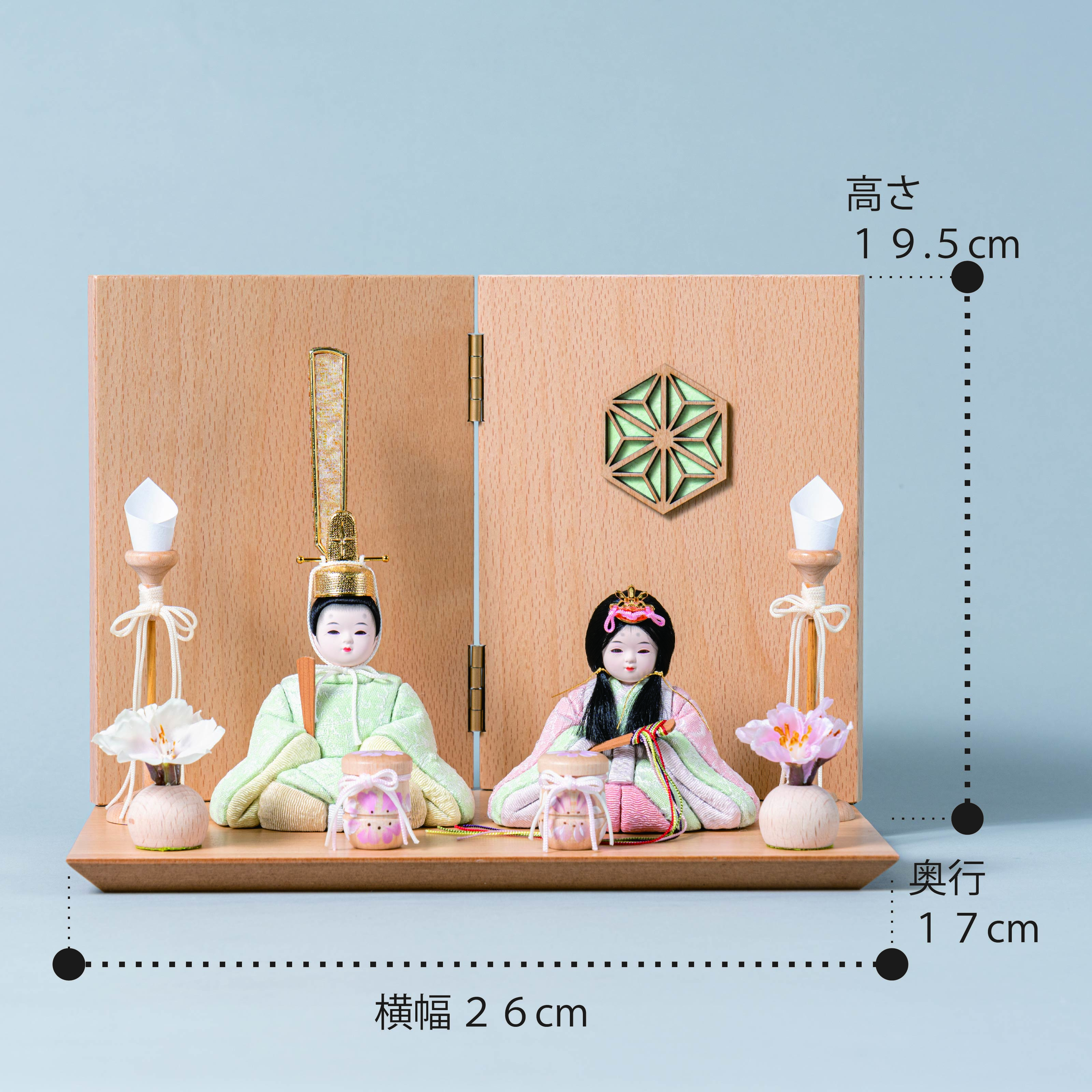 コンパクトでかわいい「ことの木目込ひな」