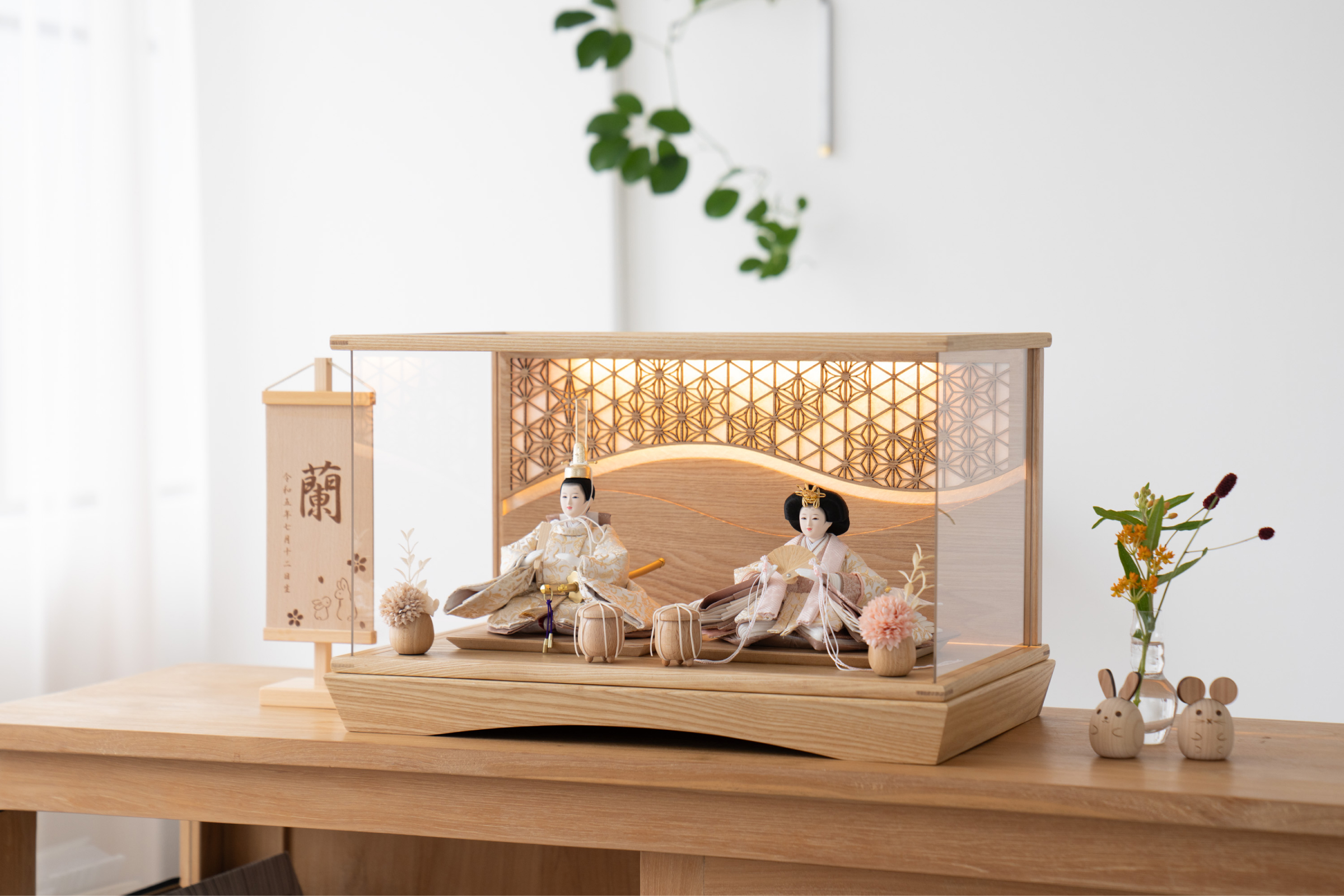 ことのひな人形　つき　灯円ケース　麻流水　N